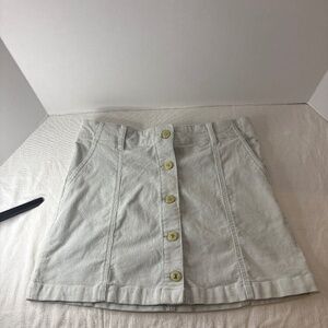Corduroy Button Skirt Forever 21 Womens 28 Green Boho A Line 90s 70s